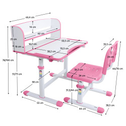 Set masa + scaun Tempo Kondela Zion (Pink/White) Thumb