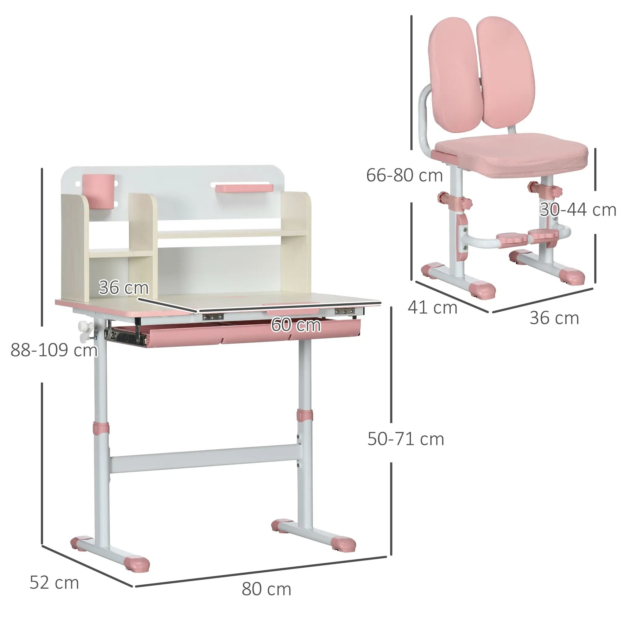 Set banca si scaun Zonekiz 312-088V00PK (Pink) - 4