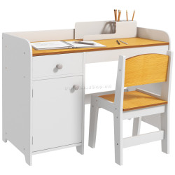 Set banca si scaun Zonekiz 312-103V80WT (White/Natural)