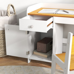 Set banca si scaun Zonekiz 312-103V80WT (White/Natural) Thumb