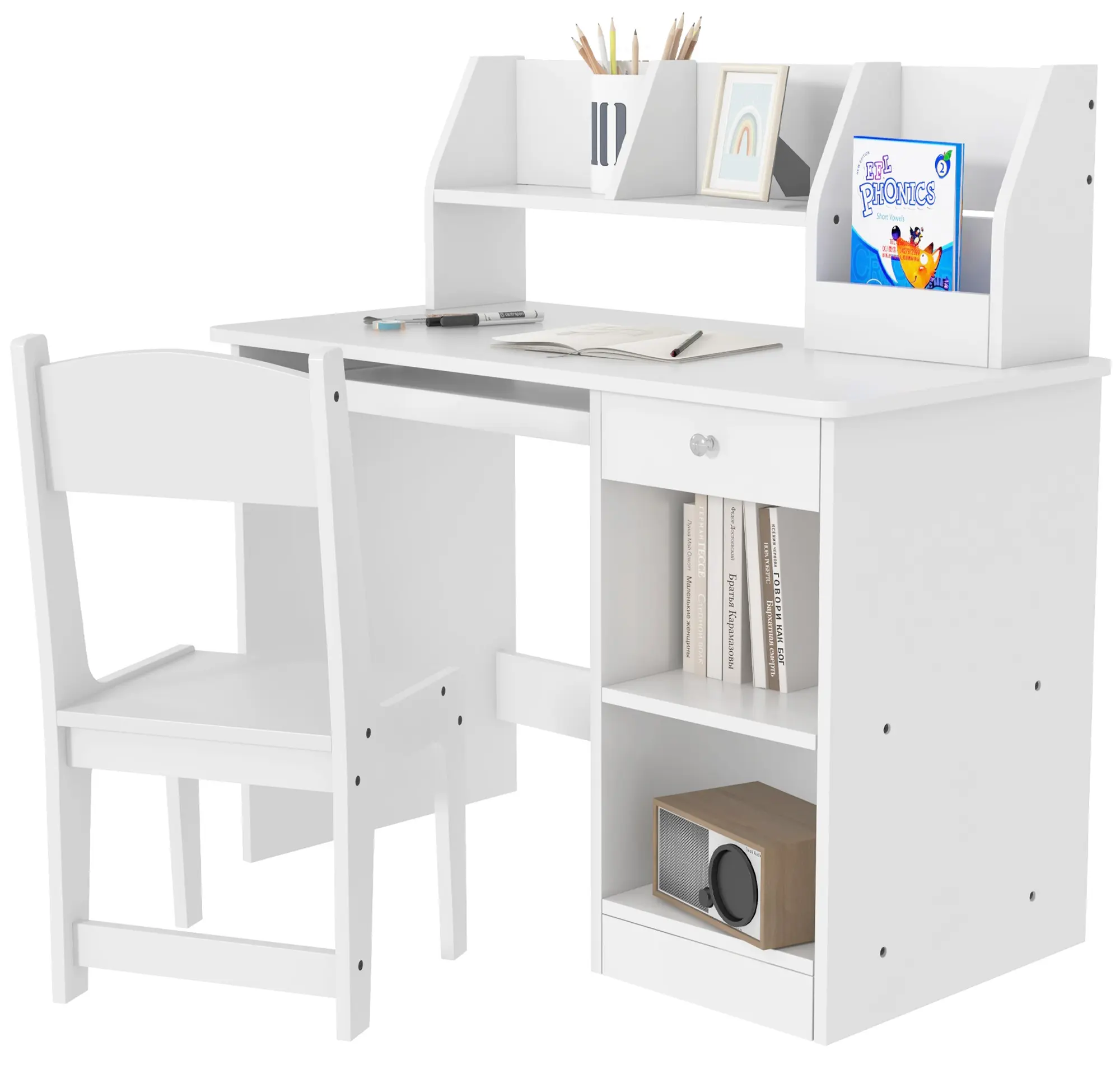 Набор парта со стулом Zonekiz 312-107V80WT (White) - 2