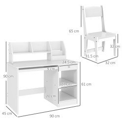 Набор парта со стулом Zonekiz 312-107V80WT (White) Thumb