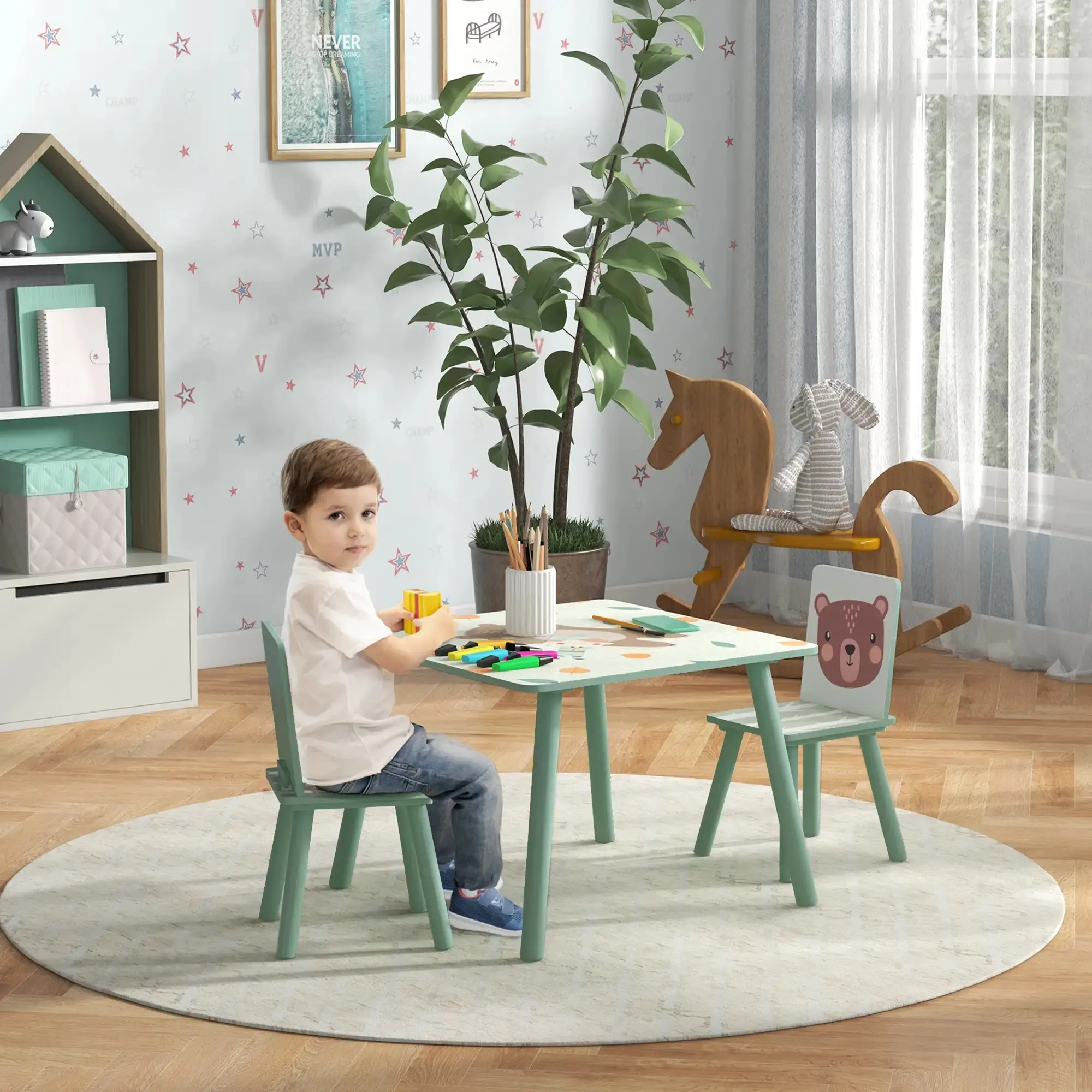 Set masa + 2 scaune Zonekiz 312-102V00GN (Green) - 3