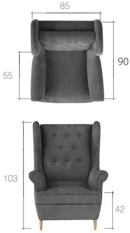 Set de mobila moale Eltap Aros 2+1 Matt Velvet 68 (Burgundy)