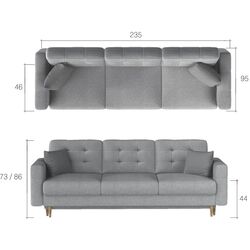 Set de mobila moale Eltap Asgard 3+1 Matt Velvet 68 (Burgundy) Thumb