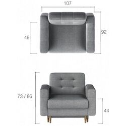 Set de mobila moale Eltap Asgard 3+1 Sawana 21/Zigzag 53 (Gray) Thumb