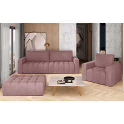 Набор мягкой мебели Eltap Lazaro 3+1+Pouf Matt Velvet 63 (Mountbatten Pink) Thumb