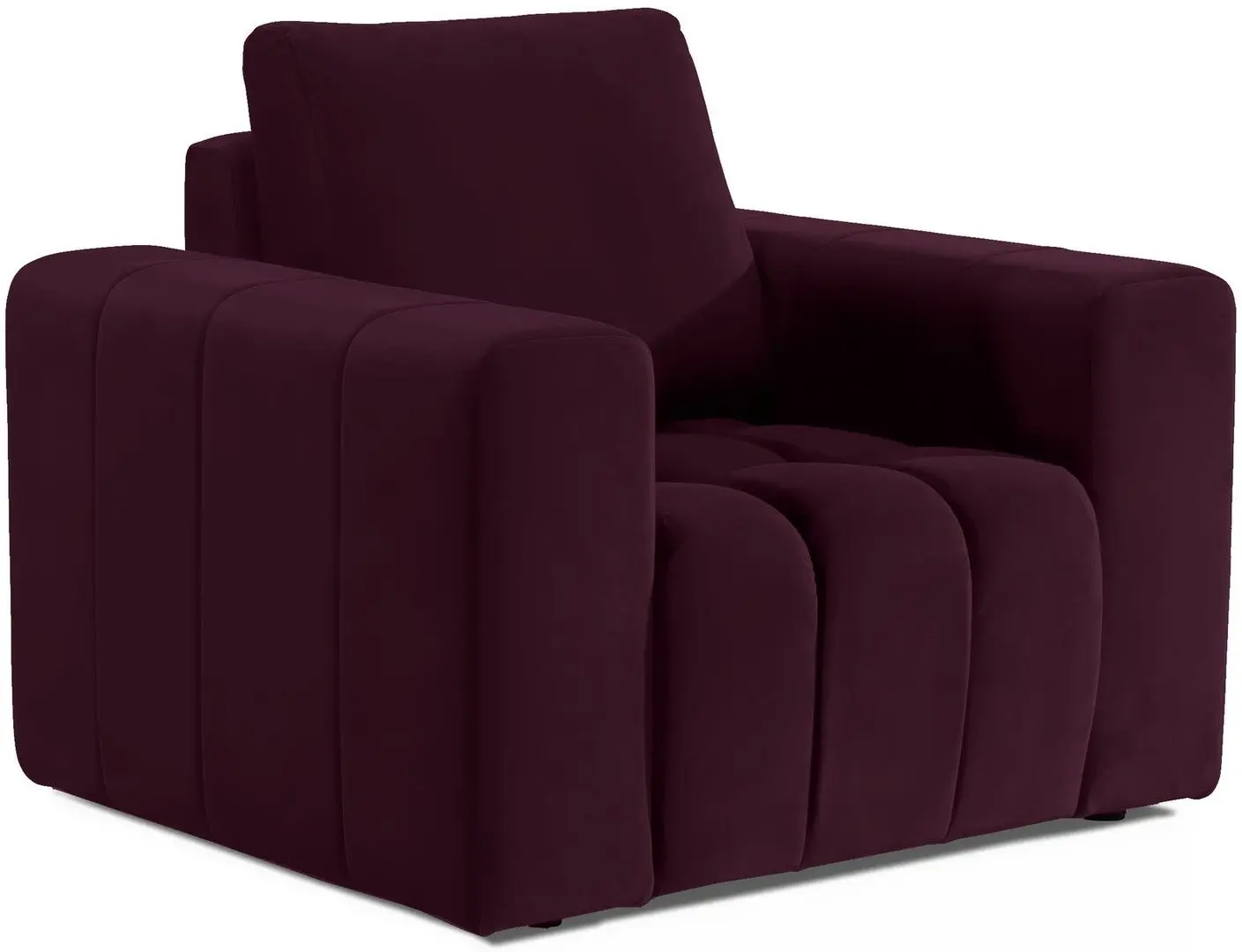 Set de mobila moale Eltap Lazaro 3+1+Pouf Matt Velvet 68 (Burgundy)