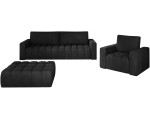 Набор мягкой мебели Eltap Lazaro 3+1+Pouf Matt Velvet 99 (Black)