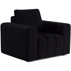 Set de mobila moale Eltap Lazaro 3+1+Pouf Matt Velvet 99 (Black) Thumb