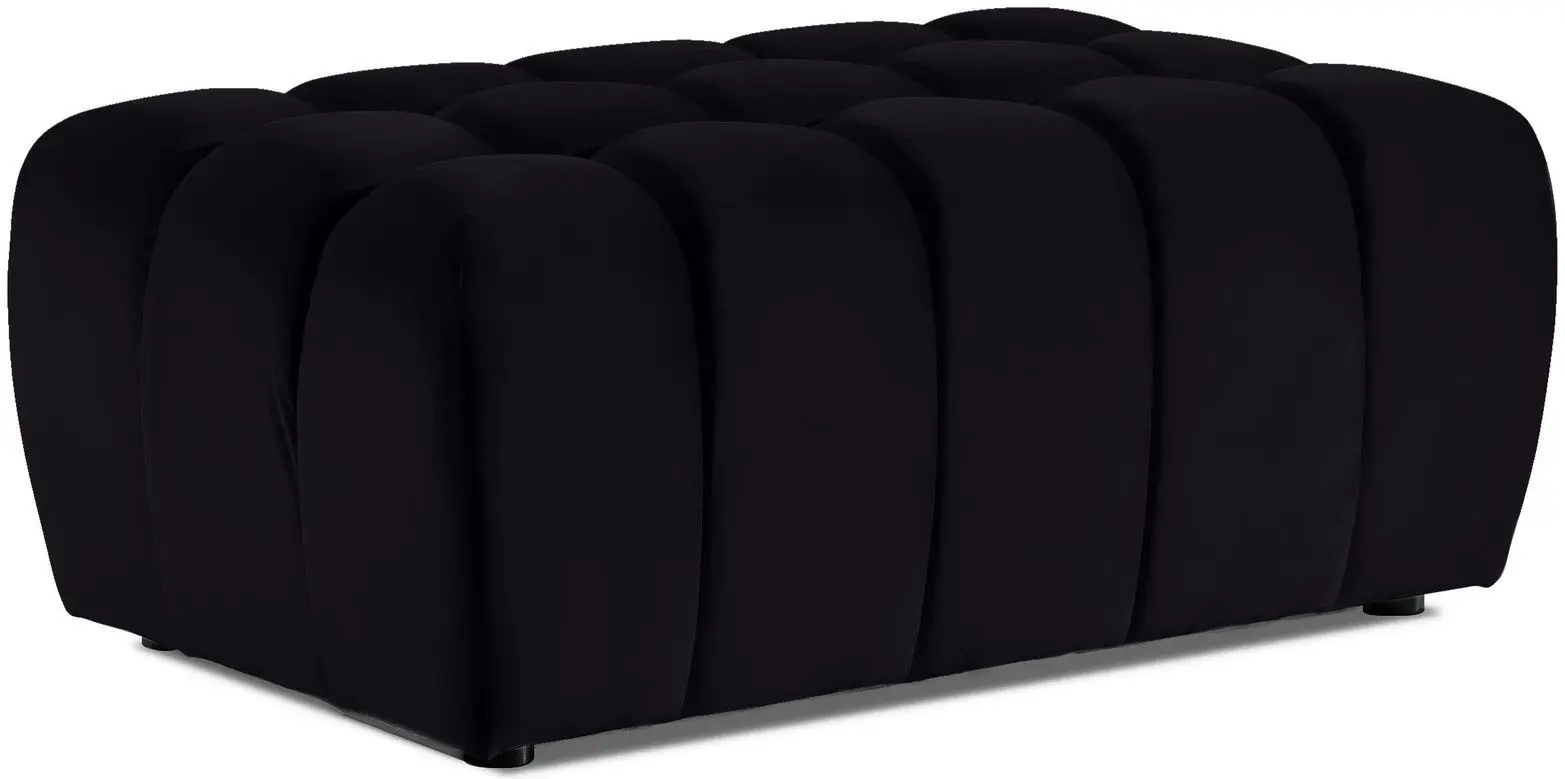 Set de mobila moale Eltap Lazaro 3+1+Pouf Matt Velvet 99 (Black)