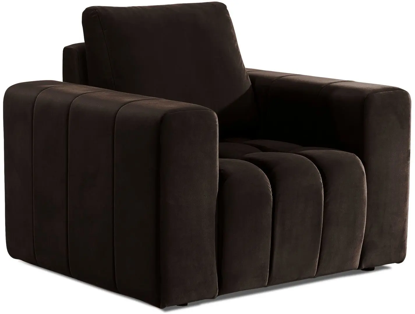 Set de mobila moale Eltap Lazaro 3+1+Pouf Monolith 29 (Brown Dark)