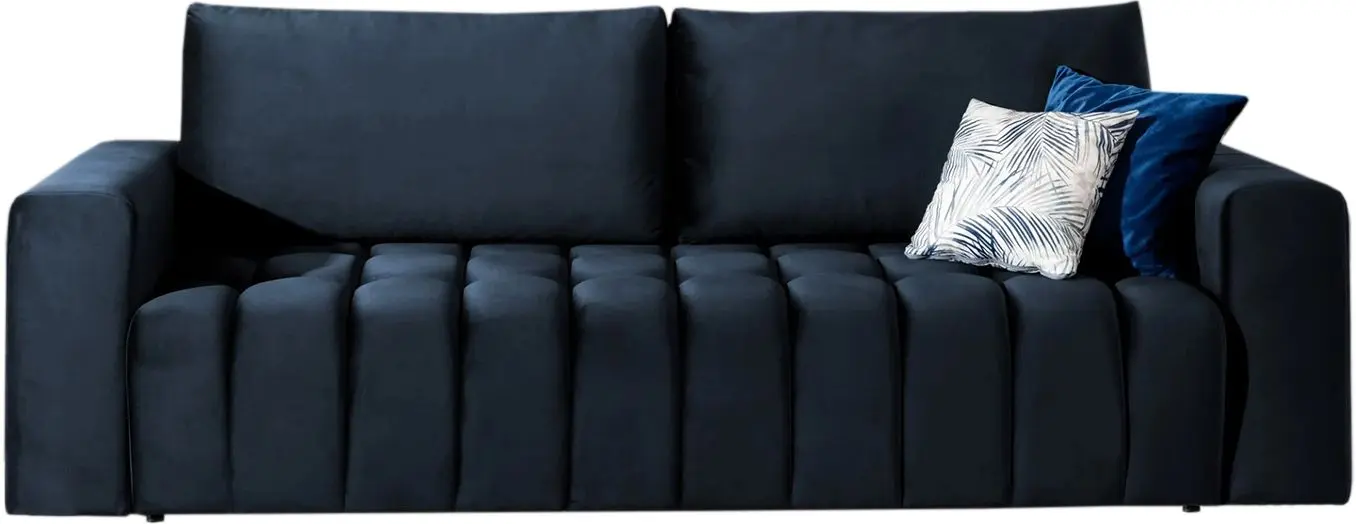 Set de mobila moale Eltap Lazaro 3+1+Pouf Monolith 79 (Dark Blue)