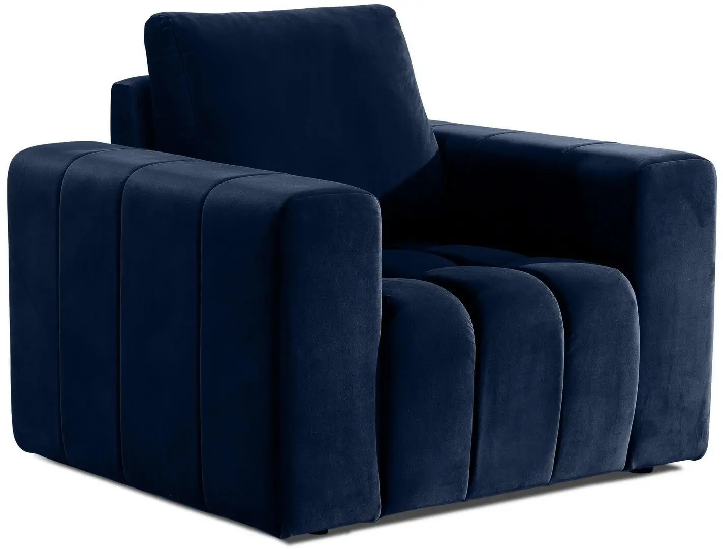 Set de mobila moale Eltap Lazaro 3+1+Pouf Monolith 79 (Dark Blue)