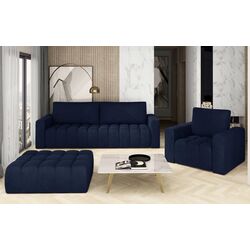 Set de mobila moale Eltap Lazaro 3+1+Pouf Monolith 79 (Dark Blue) Thumb