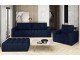 Set de mobila moale Eltap Lazaro 3+1+Pouf Monolith 79 (Dark Blue)