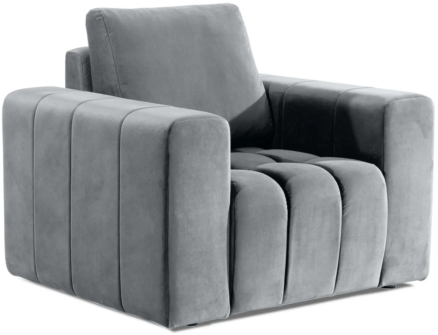 Set de mobila moale Eltap Lazaro 3+1+Pouf Monolith 84 (Gray Light)