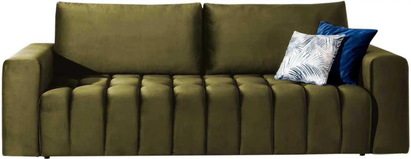 Set de mobila moale Eltap Lazaro 3+1+Pouf Nube 33 (Olive Green)