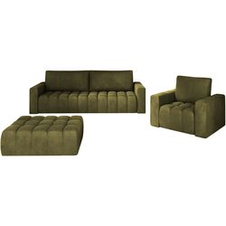 Набор мягкой мебели Eltap Lazaro 3+1+Pouf Nube 33 (Olive Green)