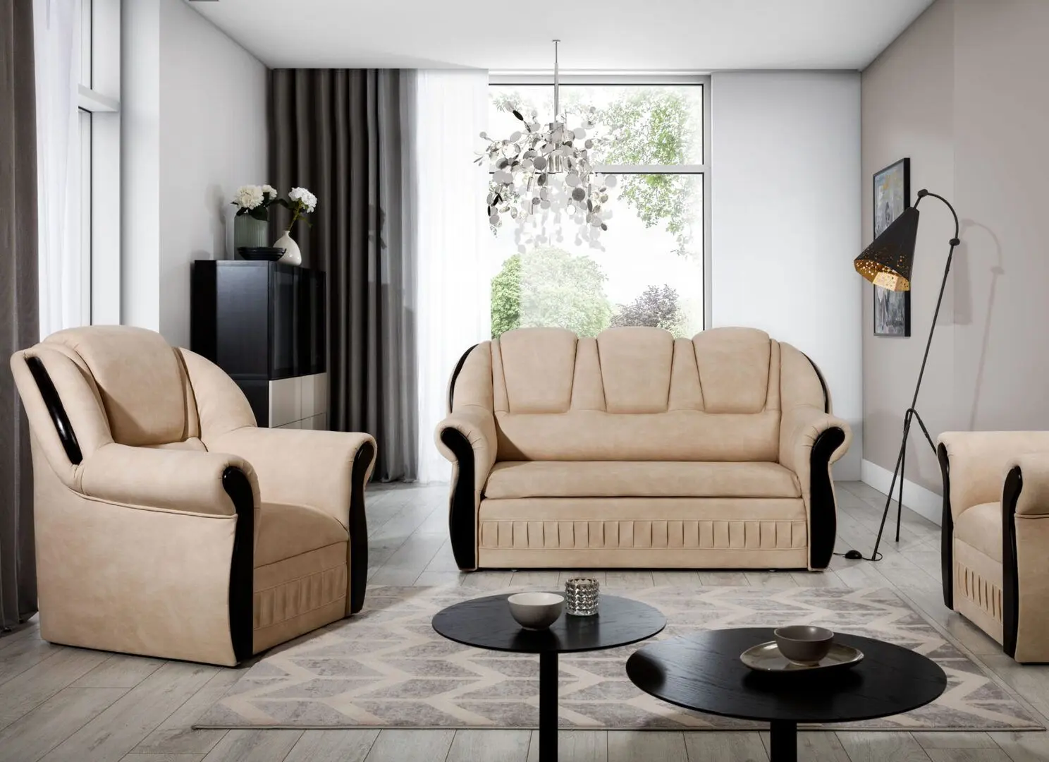 Set de mobila moale Eltap Lord 3+1+1 Texas 23 (Beige)