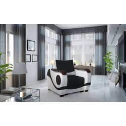 Set de mobila moale Eltap Puerto 3+1 Sawana 14/Soft 17 (Black/White) Thumb