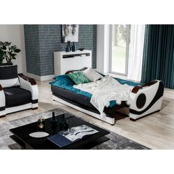 Set de mobila moale Eltap Puerto 3+1 Sawana 16/Soft 33 (Brown/Cream) Thumb