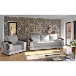 Set de mobila moale Eltap Puerto 3+1 Sawana 21/Soft 17 (Gray/White) Thumb