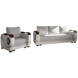 Set de mobila moale Eltap Puerto 3+1 Sawana 21/Soft 17 (Gray/White)