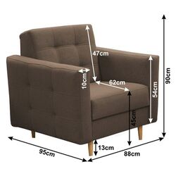 Set de mobila moale Mobhaus Amedia (Chocolate) Thumb