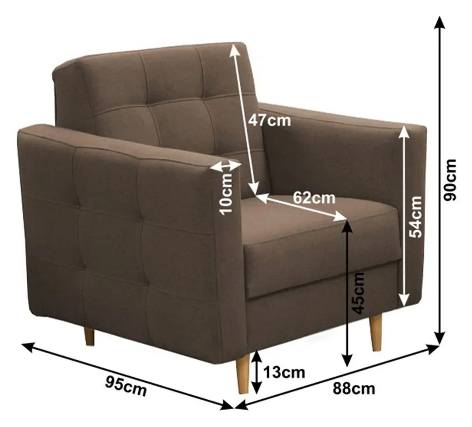 Set de mobila moale Mobhaus Amedia (Chocolate)