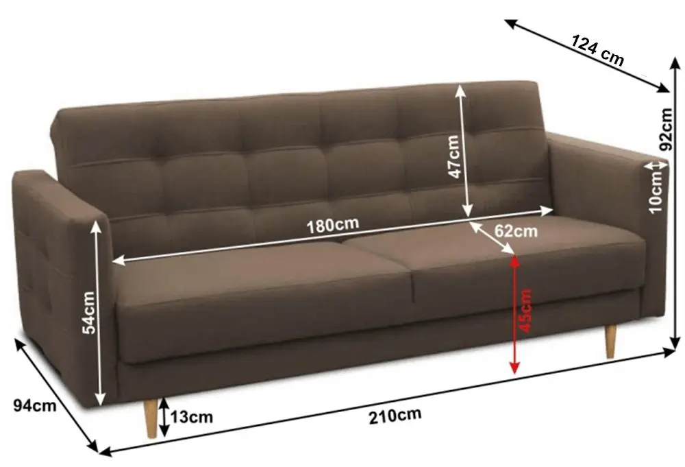 Set de mobila moale Mobhaus Amedia (Chocolate)