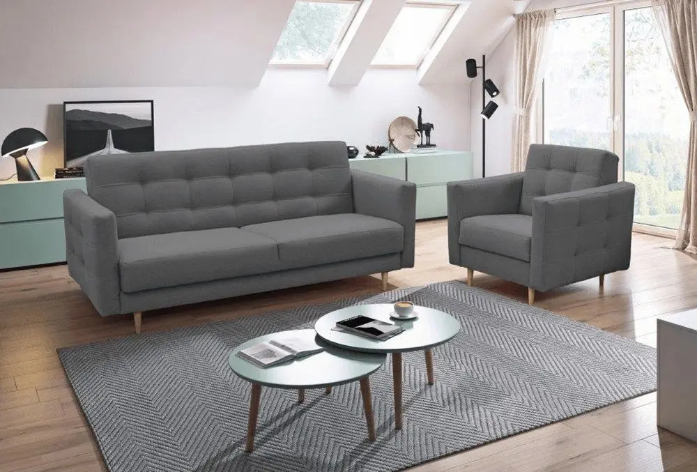 Set de mobila moale Mobhaus Amedia (Dark Gray)