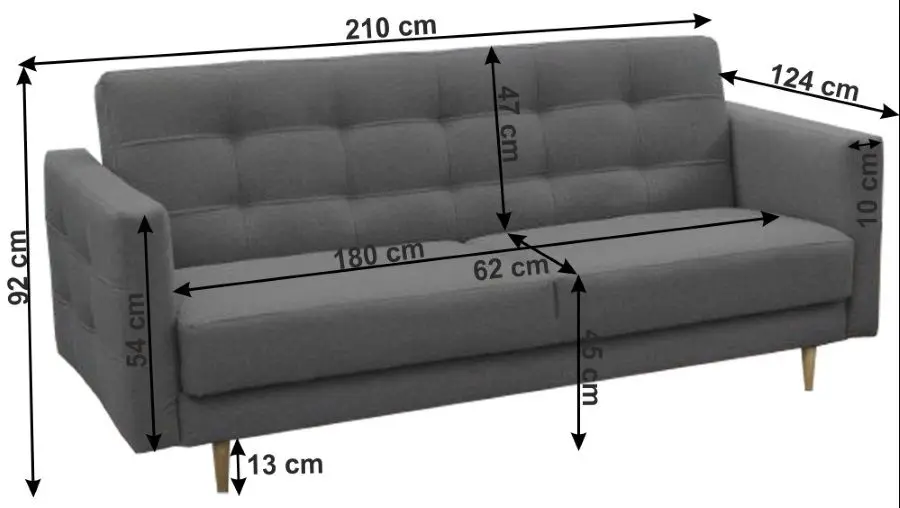 Set de mobila moale Mobhaus Amedia (Dark Gray)