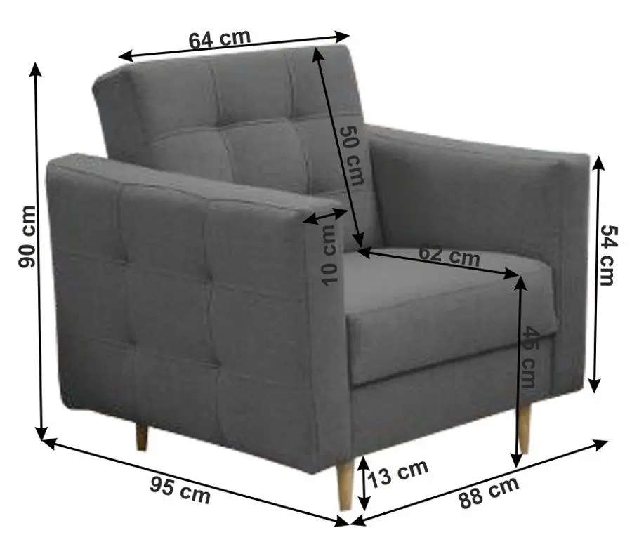 Set de mobila moale Mobhaus Amedia (Dark Gray)