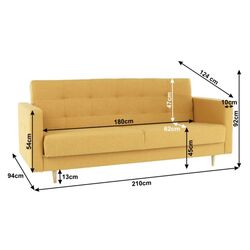 Set de mobila moale Mobhaus Amedia (Mustard) Thumb