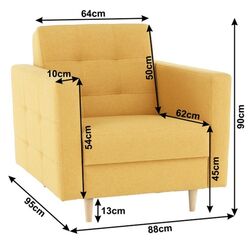 Set de mobila moale Mobhaus Amedia (Mustard) Thumb