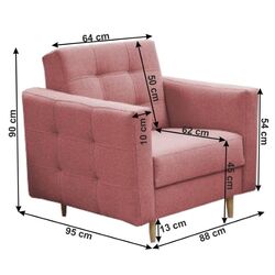 Set de mobila moale Mobhaus Amedia (Old Pink) Thumb