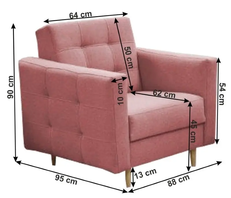 Set de mobila moale Mobhaus Amedia (Old Pink)