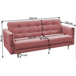 Set de mobila moale Mobhaus Amedia (Old Pink) Thumb