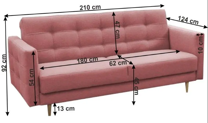 Set de mobila moale Mobhaus Amedia (Old Pink)