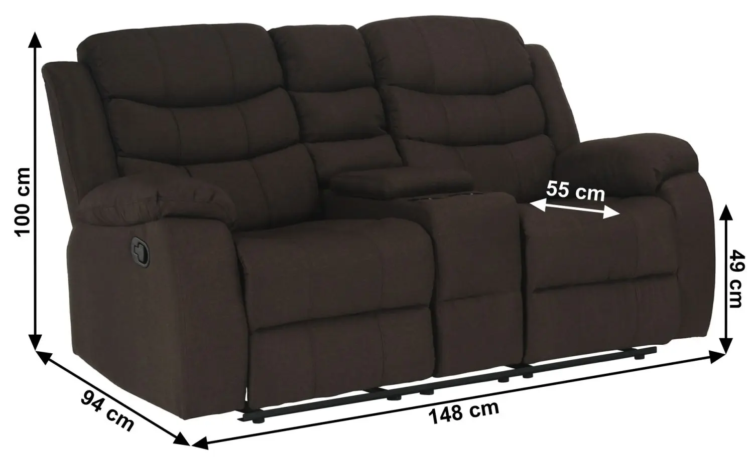 Set de mobila moale Mobhaus Fabron 2 New (Brown)