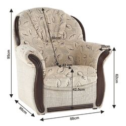 Set de mobila moale Mobhaus Mety (Beige) Thumb