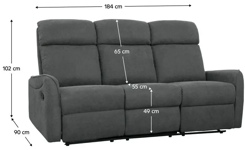 Set de mobila moale Tempo Kondela Fasan (Dark Gray)