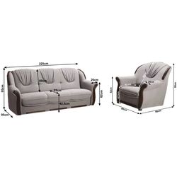 Set de mobila moale Tempo Kondela Mety (Gray/Wenge) Thumb