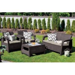 Set mobilier de gradina Allibert Corfu (Brown/Oat) Thumb