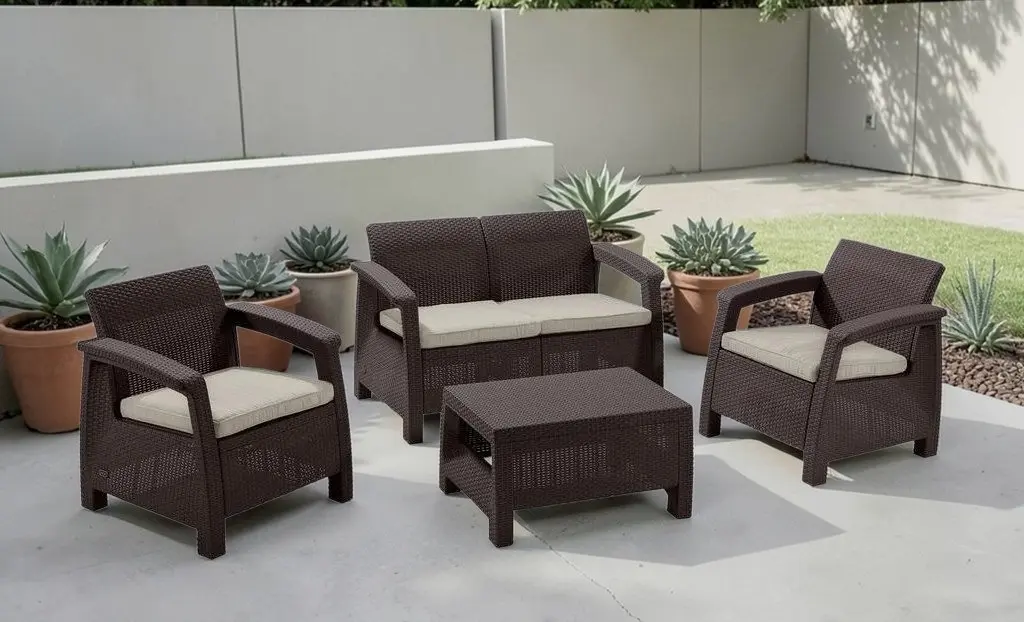 Set mobilier de gradina Allibert Corfu (Brown/Oat)