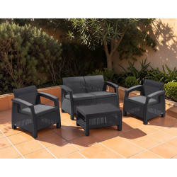 Комплект садовой мебели Allibert Corfu (Graphite/Coolgray)