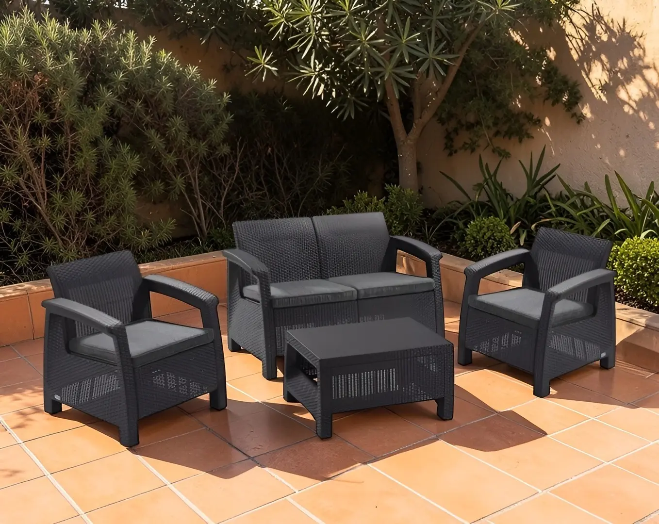 Set mobilier de gradina Allibert Corfu (Graphite/Coolgray)