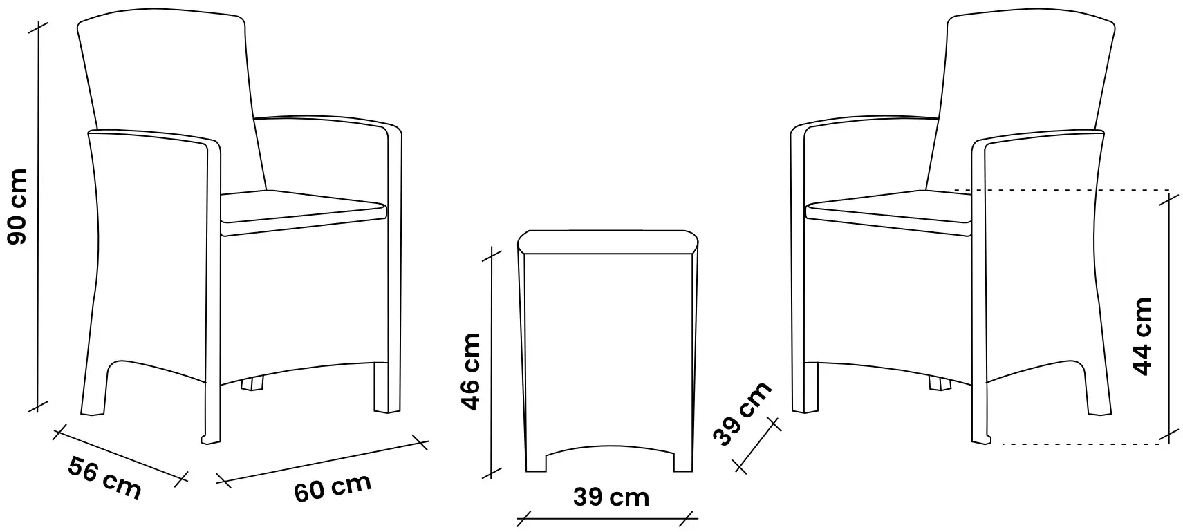 Set mobilier de gradina Bica Lido 9121.3 (Brown)