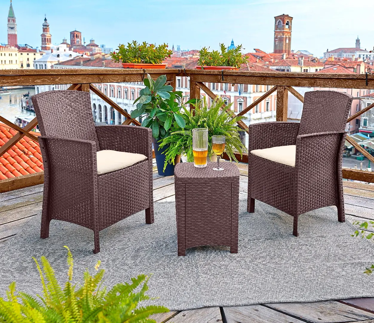 Set mobilier de gradina Bica Lido 9121.3 (Brown)